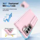 For Samsung Galaxy Z Fold7 Film Integrated Lens Frame Bracket Phone Case with Wristband(Pink) - 2
