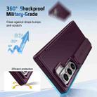 For Samsung Galaxy Z Fold7 Film Integrated Lens Frame Bracket Phone Case with Wristband(Wine Red) - 2