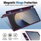 For Samsung Galaxy Z Fold7 Film Integrated Lens Frame Bracket Phone Case with Wristband(Wine Red) - 3