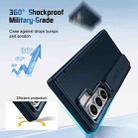 For Samsung Galaxy Z Fold7 Film Integrated Lens Frame Bracket Phone Case with Wristband(Dark Blue) - 2