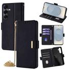 For Samsung Galaxy S25 5G Crossbody Chain Leather Phone Case(Black) - 1