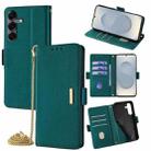 For Samsung Galaxy S25 5G Crossbody Chain Leather Phone Case(Green) - 1