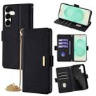 For Samsung Galaxy S25+ 5G Crossbody Chain Leather Phone Case(Black) - 1