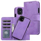 For iPhone 11 KLT888-2 Retro 2 in 1 Detachable Magnetic Horizontal Flip TPU + PU Leather Case with Holder & Card Slots & Photo Frame & Wallet(Purple) - 1