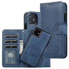 For iPhone 11 KLT888-2 Retro 2 in 1 Detachable Magnetic Horizontal Flip TPU + PU Leather Case with Holder & Card Slots & Photo Frame & Wallet(Dark Blue) - 1