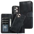 For iPhone 11 Pro KLT888-2 Retro 2 in 1 Detachable Magnetic Horizontal Flip TPU + PU Leather Case with Holder & Card Slots & Photo Frame & Wallet(Black) - 1