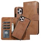 For iPhone 11 Pro KLT888-2 Retro 2 in 1 Detachable Magnetic Horizontal Flip TPU + PU Leather Case with Holder & Card Slots & Photo Frame & Wallet(Brown) - 1