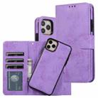 For iPhone 11 Pro Max KLT888-2 Retro 2 in 1 Detachable Magnetic Horizontal Flip TPU + PU Leather Case with Holder & Card Slots & Photo Frame & Wallet(Purple) - 1