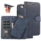 For iPhone 6 KLT888-2 Retro 2 in 1 Detachable Magnetic Horizontal Flip TPU + PU Leather Case with Holder & Card Slots & Photo Frame & Wallet(Dark Blue) - 1