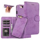 For iPhone 6 Plus KLT888-2 Retro 2 in 1 Detachable Magnetic Horizontal Flip TPU + PU Leather Case with Holder & Card Slots & Photo Frame & Wallet(Purple) - 1