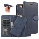 For iPhone 6 Plus KLT888-2 Retro 2 in 1 Detachable Magnetic Horizontal Flip TPU + PU Leather Case with Holder & Card Slots & Photo Frame & Wallet(Dark Blue) - 1