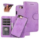 For iPhone SE 2022 / SE 2020 / 8 / 7 KLT888-2 Retro 2 in 1 Detachable Magnetic Horizontal Flip TPU + PU Leather Case with Holder & Card Slots & Photo Frame & Wallet(Purple) - 1