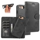 For iPhone 8 Plus / 7 Plus KLT888-2 Retro 2 in 1 Detachable Magnetic Horizontal Flip TPU + PU Leather Case with Holder & Card Slots & Photo Frame & Wallet(Black) - 1