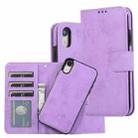 For iPhone XR KLT888-2 Retro 2 in 1 Detachable Magnetic Horizontal Flip TPU + PU Leather Case with Holder & Card Slots & Photo Frame & Wallet(Purple) - 1