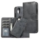 For iPhone XR KLT888-2 Retro 2 in 1 Detachable Magnetic Horizontal Flip TPU + PU Leather Case with Holder & Card Slots & Photo Frame & Wallet(Black) - 1