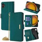 For Samsung Galaxy Xcover 7 Pro 5G Crossbody Chain Leather Phone Case(Green) - 1