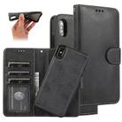 For iPhone XS Max KLT888-2 Retro 2 in 1 Detachable Magnetic Horizontal Flip TPU + PU Leather Case with Holder & Card Slots & Photo Frame & Wallet(Black) - 1