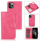 For iPhone 12 mini KLT888-2 Retro 2 in 1 Detachable Magnetic Horizontal Flip TPU + PU Leather Case with Holder & Card Slots & Photo Frame & Wallet(Rose Red) - 1