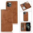 For iPhone 12 mini KLT888-2 Retro 2 in 1 Detachable Magnetic Horizontal Flip TPU + PU Leather Case with Holder & Card Slots & Photo Frame & Wallet(Brown) - 1