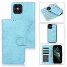 For iPhone 12 / 12 Pro KLT888-2 Retro 2 in 1 Detachable Magnetic Horizontal Flip TPU + PU Leather Case with Holder & Card Slots & Photo Frame & Wallet(Sky Blue) - 1