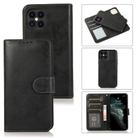 For iPhone 12 / 12 Pro KLT888-2 Retro 2 in 1 Detachable Magnetic Horizontal Flip TPU + PU Leather Case with Holder & Card Slots & Photo Frame & Wallet(Black) - 1