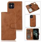 For iPhone 12 / 12 Pro KLT888-2 Retro 2 in 1 Detachable Magnetic Horizontal Flip TPU + PU Leather Case with Holder & Card Slots & Photo Frame & Wallet(Brown) - 1