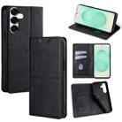 For Samsung Galaxy S25+ 5G Cow Texture Magnetic Leather Phone Case(Black) - 1