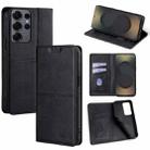 For Samsung Galaxy S25 Ultra 5G Cow Texture Magnetic Leather Phone Case(Black) - 1