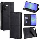 For Samsung Galaxy A36 5G Cow Texture Magnetic Leather Phone Case(Black) - 1
