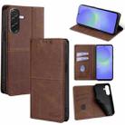 For Samsung Galaxy A36 5G Cow Texture Magnetic Leather Phone Case(Dark Brown) - 1