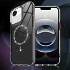 For iPhone 16e Transparent MagSafe Glitter Powder Acrylic Phone Case(Black) - 1