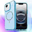For iPhone 16e Transparent MagSafe Glitter Powder Acrylic Phone Case(Blue) - 1