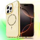 For iPhone 16 Pro Max Transparent MagSafe Glitter Powder Acrylic Phone Case(Yellow) - 1