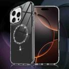 For iPhone 16 Pro Transparent MagSafe Glitter Powder Acrylic Phone Case(Black) - 1