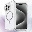 For iPhone 15 Pro Transparent MagSafe Glitter Powder Acrylic Phone Case(White) - 1