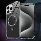 For iPhone 15 Pro Transparent MagSafe Glitter Powder Acrylic Phone Case(Black) - 1