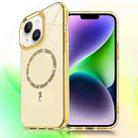 For iPhone 15 Plus / 14 Plus Transparent MagSafe Glitter Powder Acrylic Phone Case(Yellow) - 1