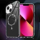 For iPhone 14 / 13 Transparent MagSafe Glitter Powder Acrylic Phone Case(Black) - 1