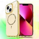 For iPhone 14 / 13 Transparent MagSafe Glitter Powder Acrylic Phone Case(Yellow) - 1