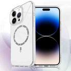 For iPhone 14 Pro Max Transparent MagSafe Glitter Powder Acrylic Phone Case(White) - 1