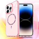 For iPhone 14 Pro Max Transparent MagSafe Glitter Powder Acrylic Phone Case(Pink) - 1