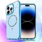 For iPhone 14 Pro Max Transparent MagSafe Glitter Powder Acrylic Phone Case(Blue) - 1