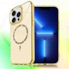 For iPhone 13 Pro Transparent MagSafe Glitter Powder Acrylic Phone Case(Yellow) - 1