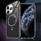 For iPhone 11 Pro Max Transparent MagSafe Glitter Powder Acrylic Phone Case(Black) - 1