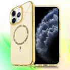 For iPhone 11 Pro Max Transparent MagSafe Glitter Powder Acrylic Phone Case(Yellow) - 1