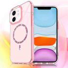 For iPhone 11 Transparent MagSafe Glitter Powder Acrylic Phone Case(Pink) - 1