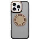 For iPhone 16 Pro Skin-feel Two-color Edge Strips 360 MagSafe Holder Phone Case(Desert Gold) - 1