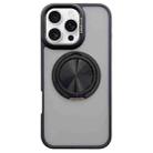 For iPhone 16 Pro Skin-feel Two-color Edge Strips 360 MagSafe Holder Phone Case(Black) - 1