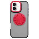 For iPhone 16 Skin-feel Two-color Edge Strips 360 MagSafe Holder Phone Case(Red) - 1