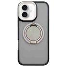 For iPhone 16 Skin-feel Two-color Edge Strips 360 MagSafe Holder Phone Case(Titanium Gray) - 1